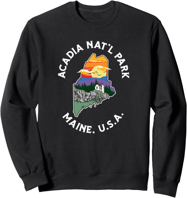 Retro Acadia National Park Maine Nature & Outside Vintage Sweatshirt