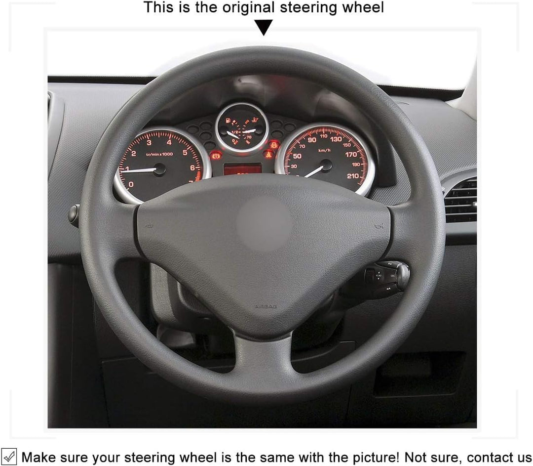 MEWANT Lenkradbezug für Peugeot 206 (206+/206 Plus) / 207/207 CC / 207 SW/Expert (Expert Tepee) / Pa