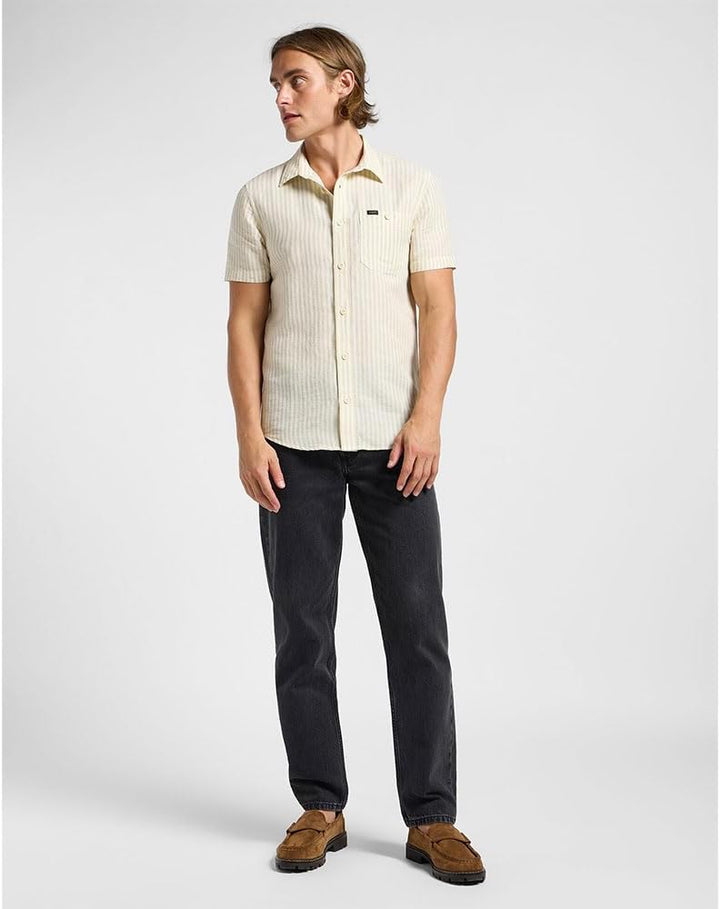 Lee Herren Ss Leesure Shirt, S Pioneer Ecru