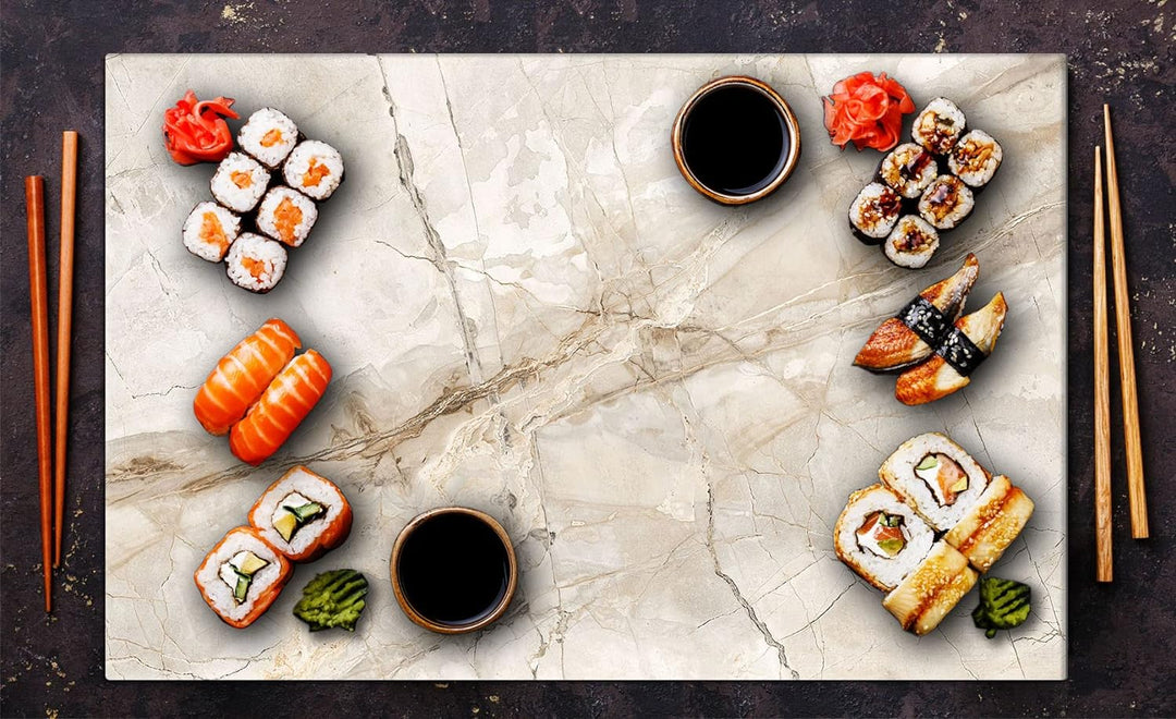 Herdabdeckplatte 80x52 cm 1-teilig Ceranfeldabdeckung Induktion Herdschutz Spritzschutz Glasplatte D