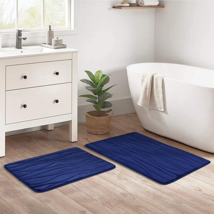 Homaxy Badematten Set 2 teilig Memory Foam Saugfähige Badteppich Set rutschfeste Waschbar Badvorlege