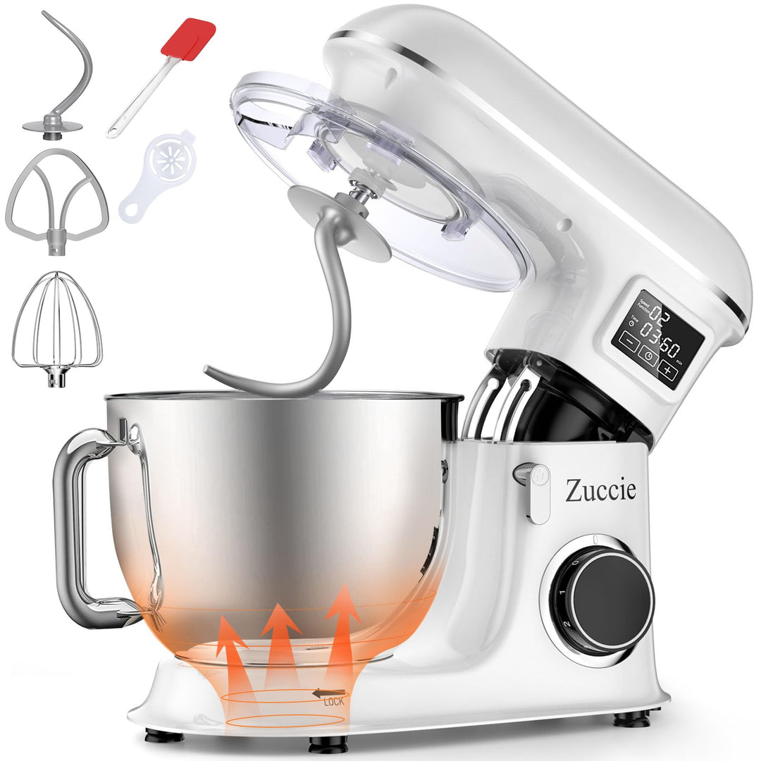 Zuccie küchenmaschine 1500W 8L Knetmaschine 6 Geschwindigkeit Fermentationsfunktion+LCD knetmaschine