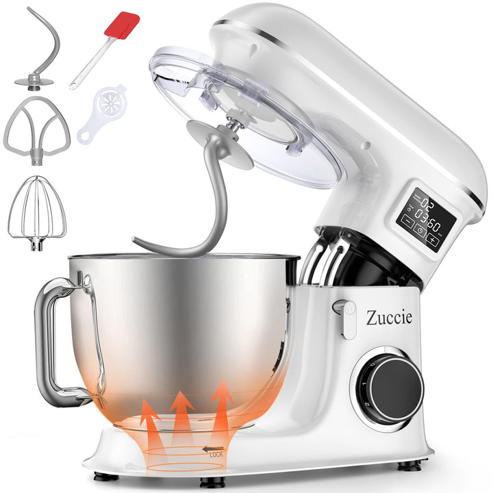 Zuccie küchenmaschine 1500W 8L Knetmaschine 6 Geschwindigkeit Fermentationsfunktion+LCD knetmaschine