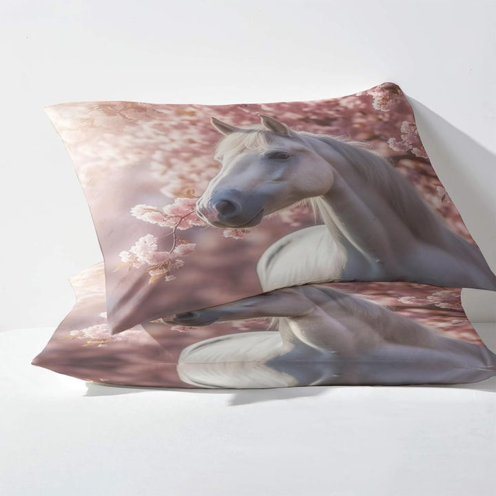 GEDAEUBA Bettwäsche 135x200 Pferde Mädchen - Pferdemotiv Bettbezug 135 x 200 2er Set, Wendebettwäsch