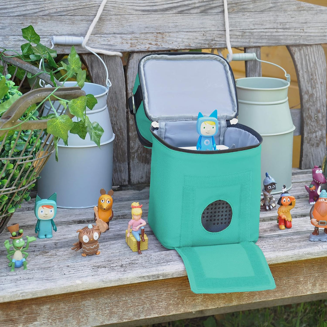 Punalu kompakte Tasche für die Toniebox und Zubehör mit Soundklappe, Platz für ca. 20 Tonies Hörfigu