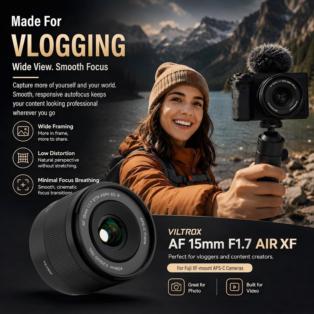VILTROX 15mm F1.7 XF Mount Objektiv für Fuji XF Mount Kameras Objektive APS-C STM Autofokus Lenses W