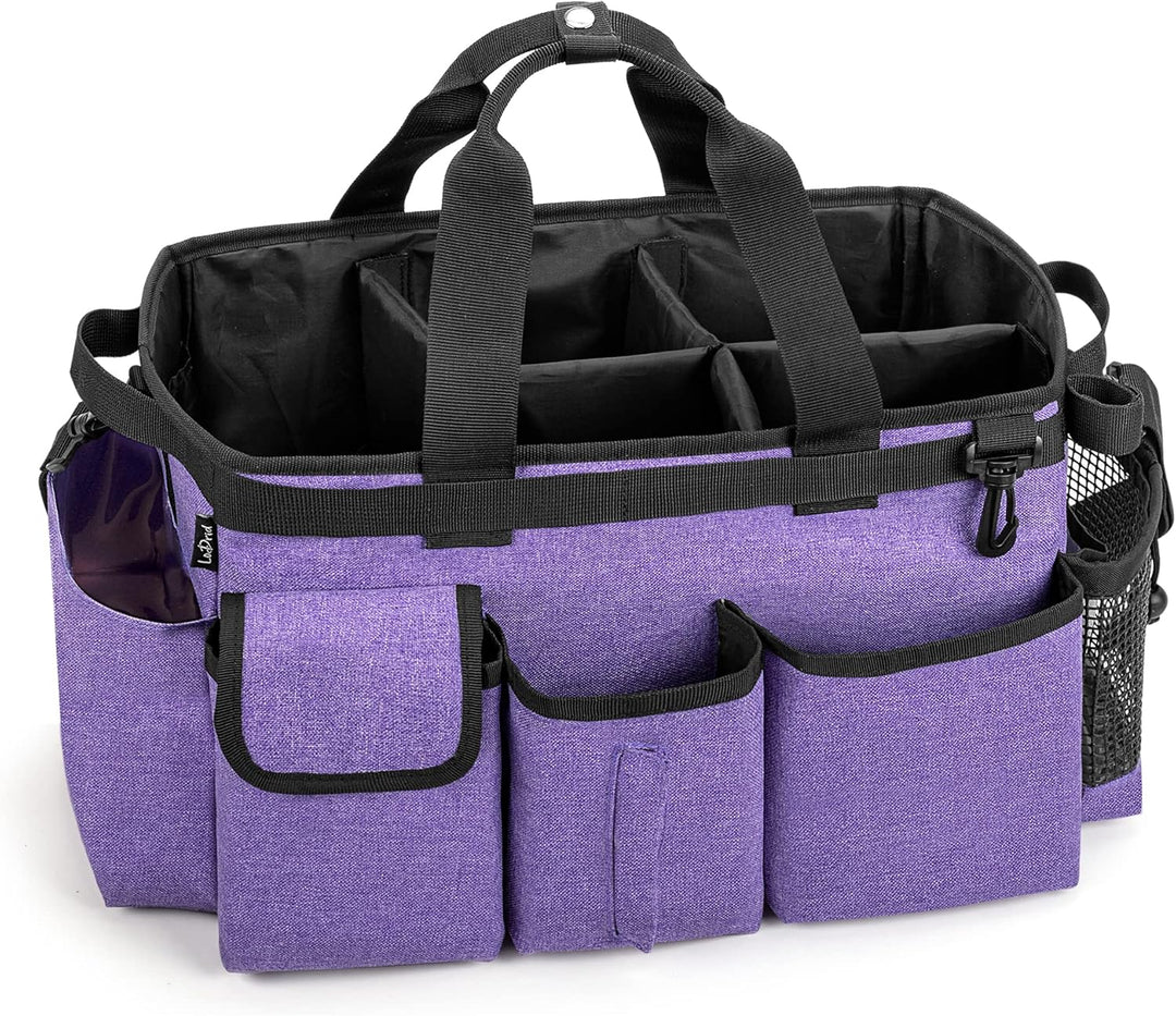 LoDrid Grosse Reinigungs-Caddy-Tasche mit Abnehmbarer Trennwand, tragbarer Reinigungs-Caddy-Organize