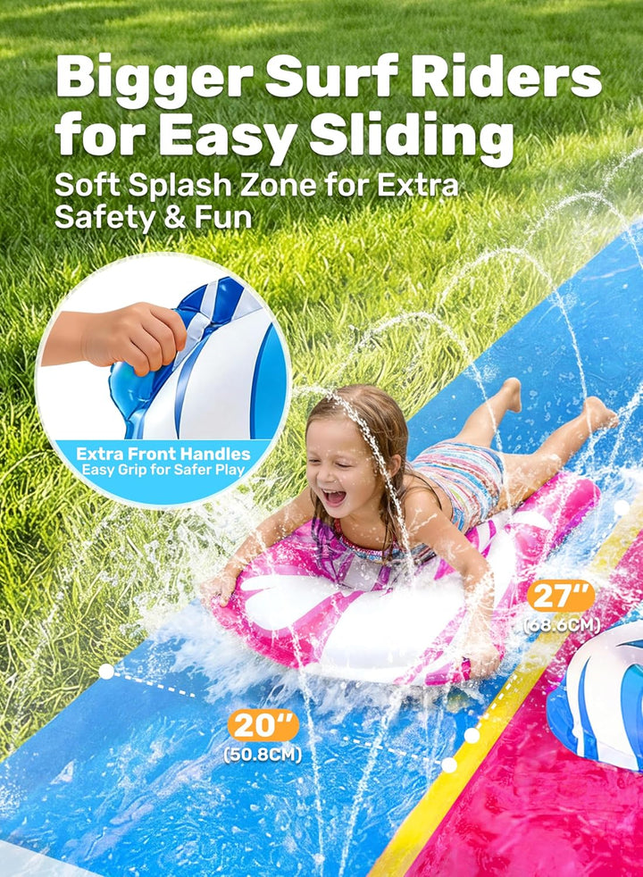 JOYIN 22,5ft/685.8cm Wasserrutsche und 2 Bodyboards, Garten-Wasserrutsche Sommer-Rutsch-Wasserrutsch