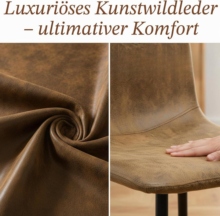 Homy Casa Esszimmerstühle, 4er-Set, Wildleder, Küchenstühle, mit Metallbeinen, Wohnzimmerstuhl, Schw