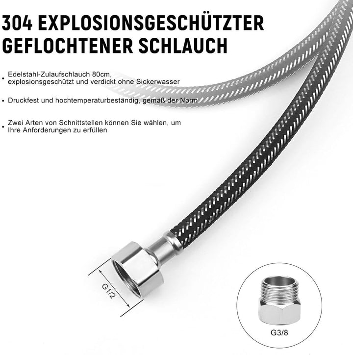 Waschbeckenamaturen Bad Schwarz, Warm und Kaltwasserhahn, Einhebelmischer Waschbecken, Wasserhahn Ba