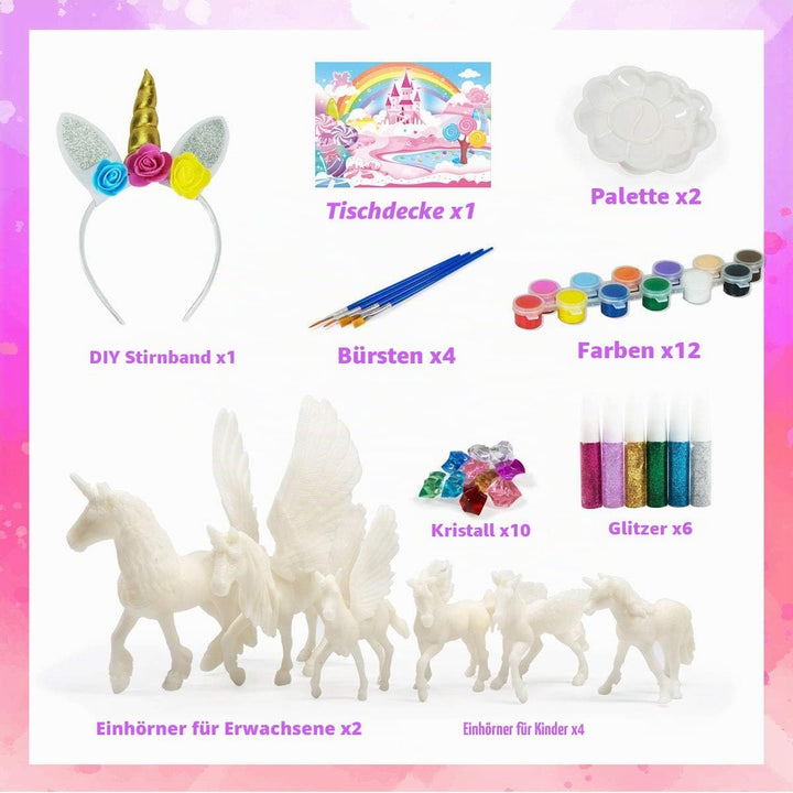 DIY Malerei Einhorn Kit Kunst und Handwerk Set für Kinder oder Mädchen Dekorieren und Zeichnen 3D Sp