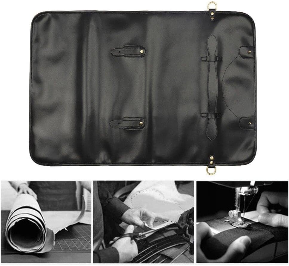 Kochmesser-Rolltasche Multifunktions-Werkzeug-Rolltasche Leder-Messer-Tragetasche mit 10 Taschen für