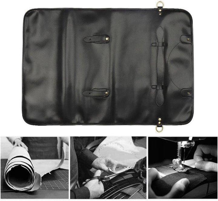 Kochmesser-Rolltasche Multifunktions-Werkzeug-Rolltasche Leder-Messer-Tragetasche mit 10 Taschen für