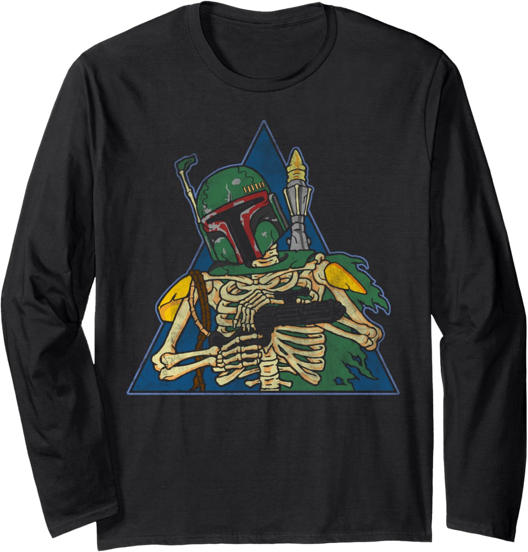 Star Wars Boba Fett Skeleton Triangle Patch Langarmshirt
