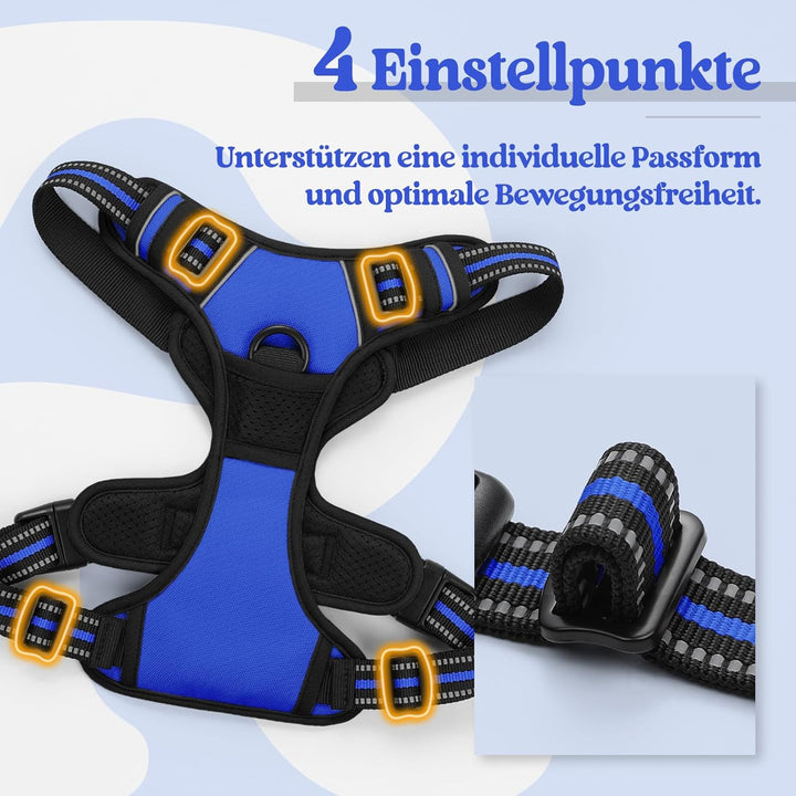 rabbitgoo Hundegeschirr Mittelgrosse Hunde Anti Zug Geschirr Hund mit Kontrolle No Pull Verstellbar
