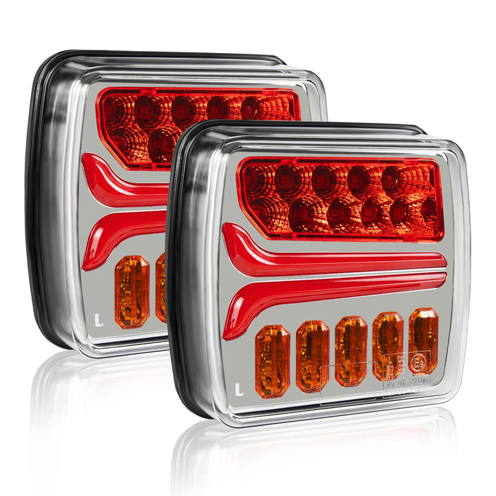 12/24 V 2 Stück LED-Anhänger-Rückleuchten, wasserdichter Bremspositionsleuchte, dynamischer Blinker,