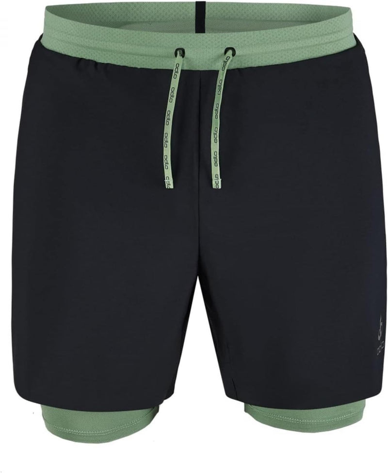 Odlo Herren 2-in-1 Laufshorts X-alp Trail 6 Inch_323452 S Black - Loden Frost, S Black - Loden Frost