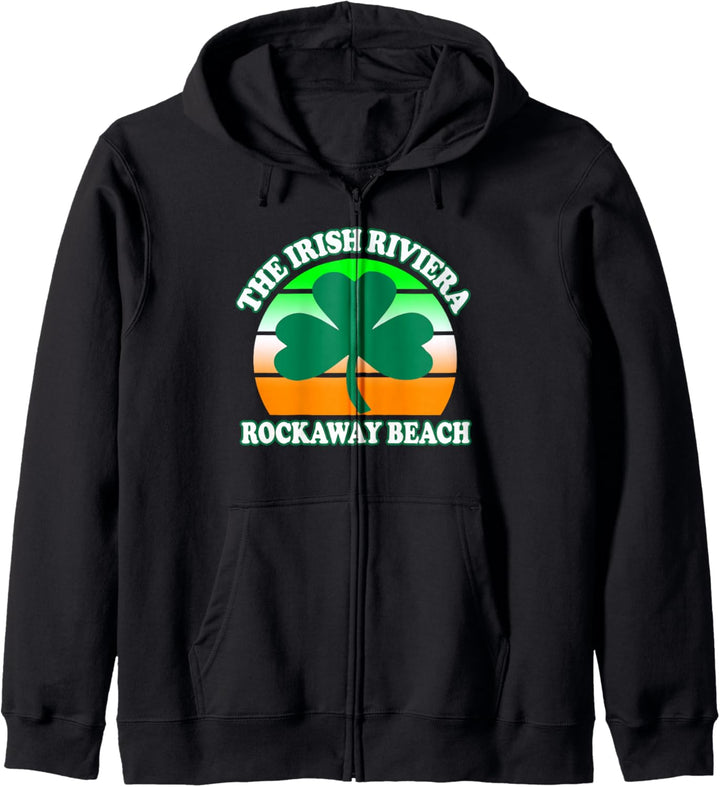 Rockaway Beach Irish Riviera Lustige Kleeblatt-Flagge Kapuzenjacke