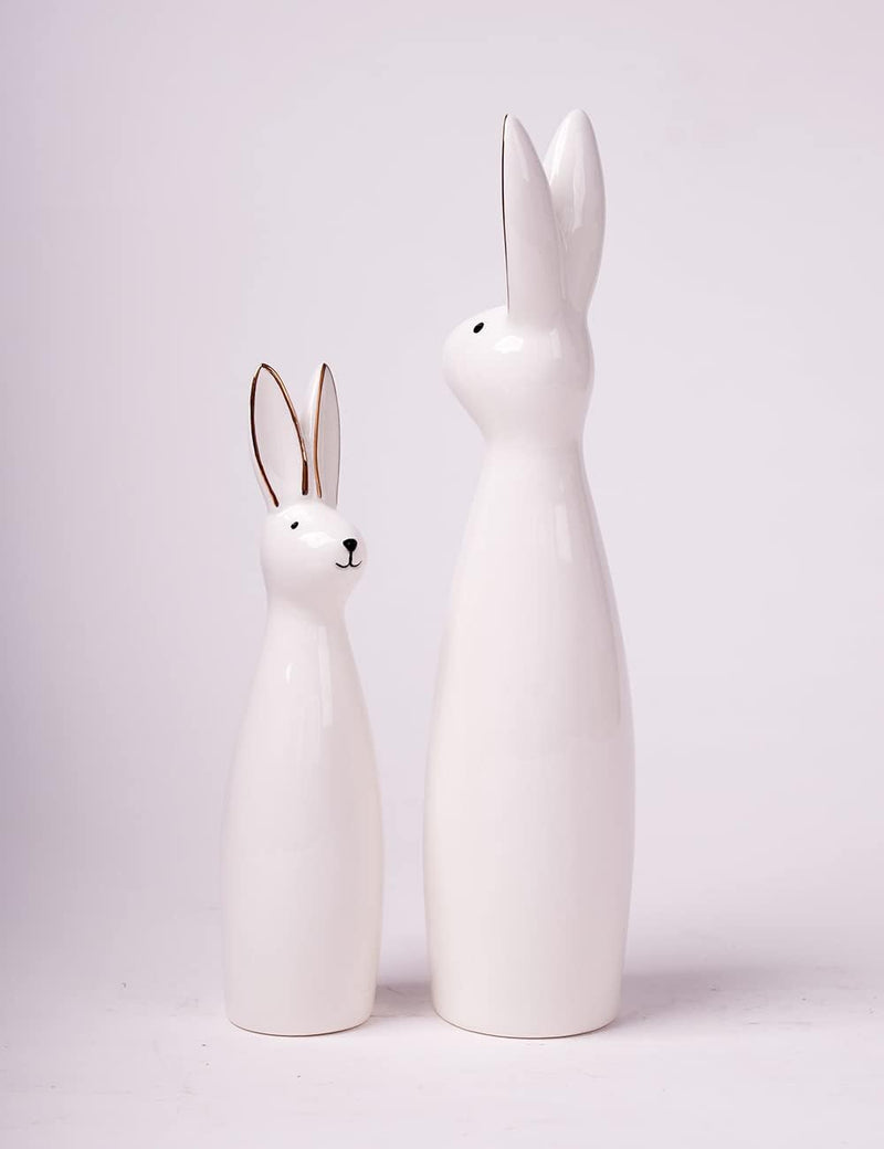 SEINHIJO 2pcs Modern Skulptur Dekor Hase Statue Wohnzimmer Kunst Keramik Arts Geschenk 29cm