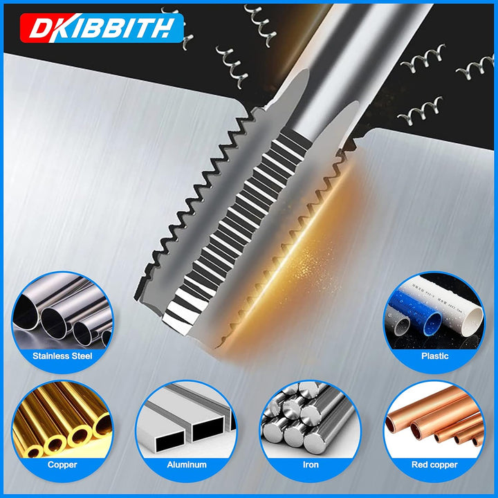 6 Stück BSP Rohrgewindebohrer Set, 1 Zoll, 3/4 Zoll, 1/2 Zoll, 3/8 Zoll, 1/4 Zoll, 1/8 Zoll BSP Gewi