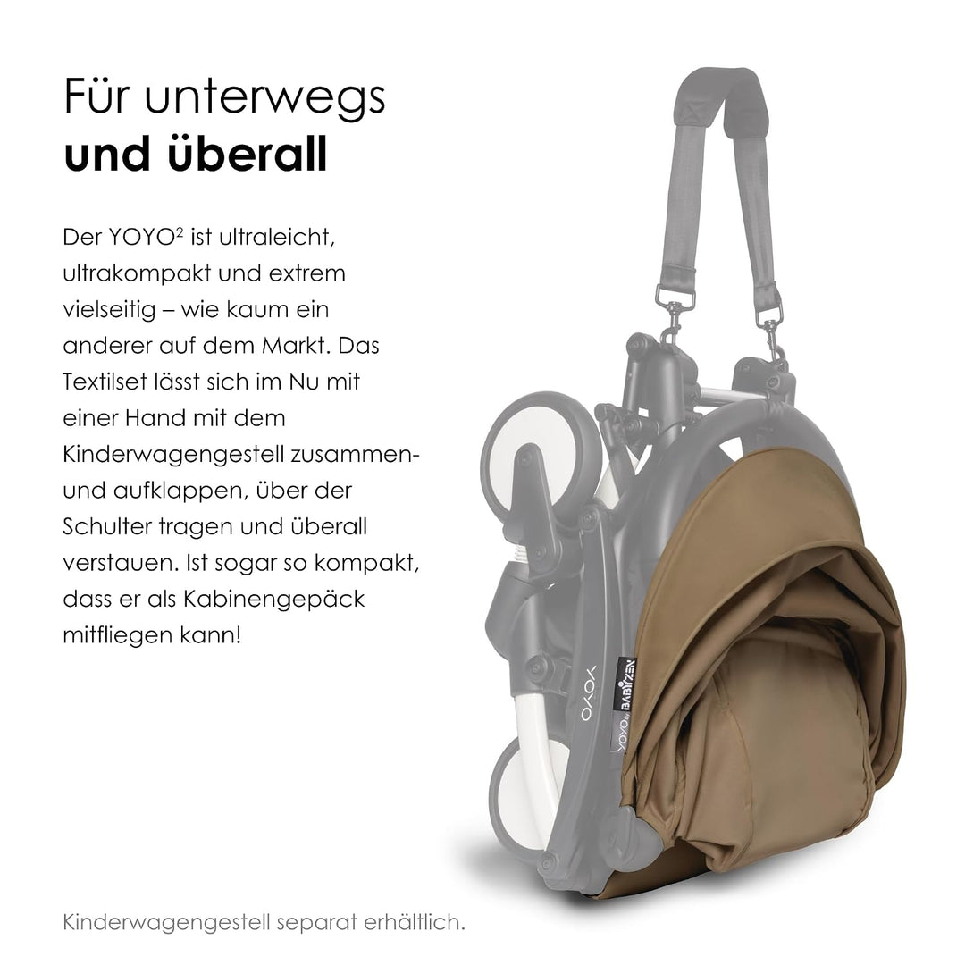 BABYZEN YOYO 6+ Textilset, Toffee - Nur Textilset: Sitzpolster, farbgleichen Verdecken und Reissvers