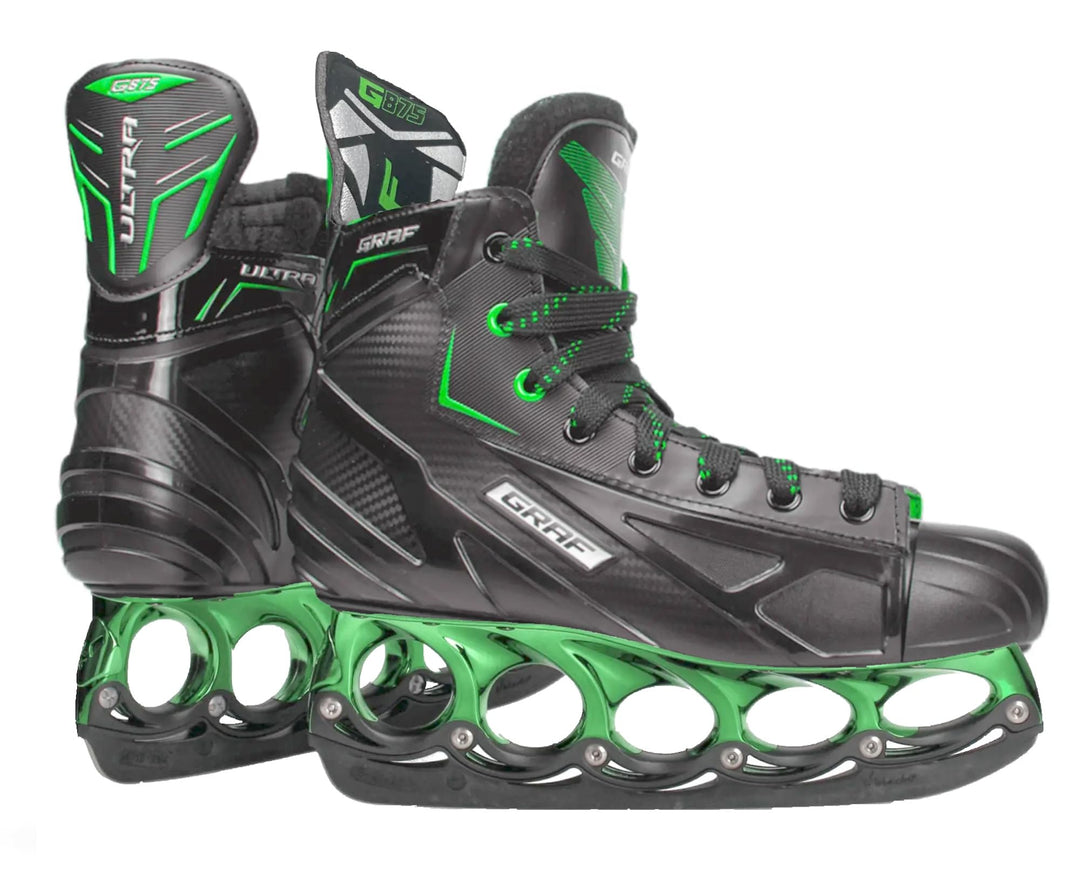 tblade Schlittschuhe Graf G875 Green Metallic Edition Freestyle Schlittschuh t-Blade Kufensystem