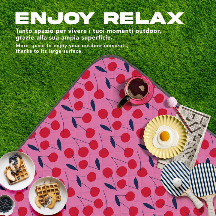 PERLETTI Picknickdecke Wasserdicht Faltbar Gross 200x200 - Outdoor Camping Decke mit Tragegurt - Str