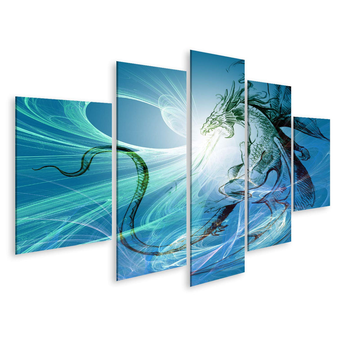 islandburner Bild auf Leinwand Feuer Spuckender Drache Fantasy Jugendzimmer Bilder Wandbilder Poster