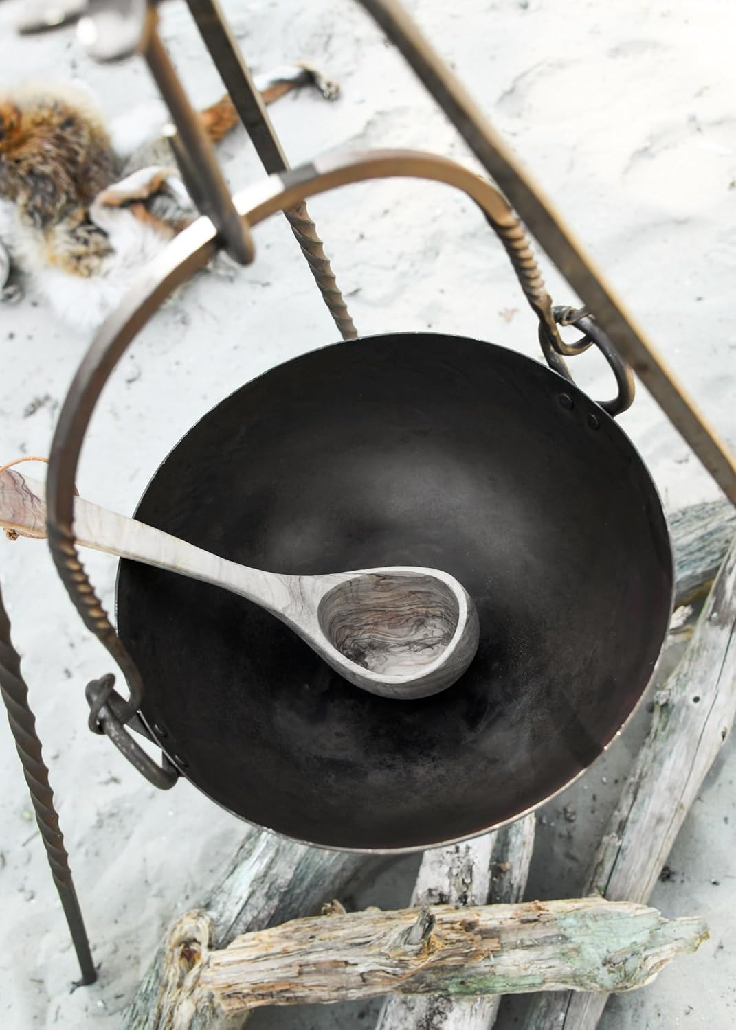 Runder Lagertopf aus Stahl Gulaschkessel Mittelalter Lagerleben LARP Wikinger Topf Lagerküche 2,5 Li