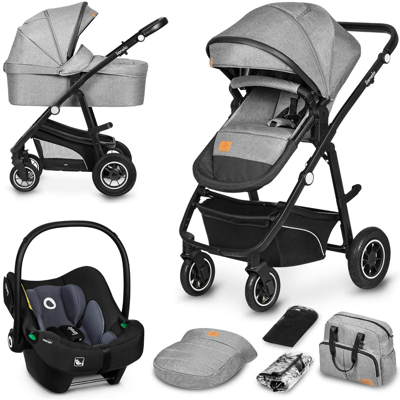 LIONELO BIANKA Kinderwagen 3 in 1 bis 22 kg Babywanne Autositz Zusammenlegbar, Reise-System, Einstel