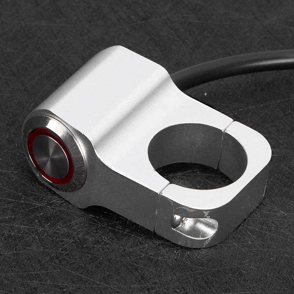 Motorrad, Fahrrad, Silber C4M139 25mm/0.98 Zoll wasserdichter Stahl Scheinwerfer Lenker Scheinwerfer