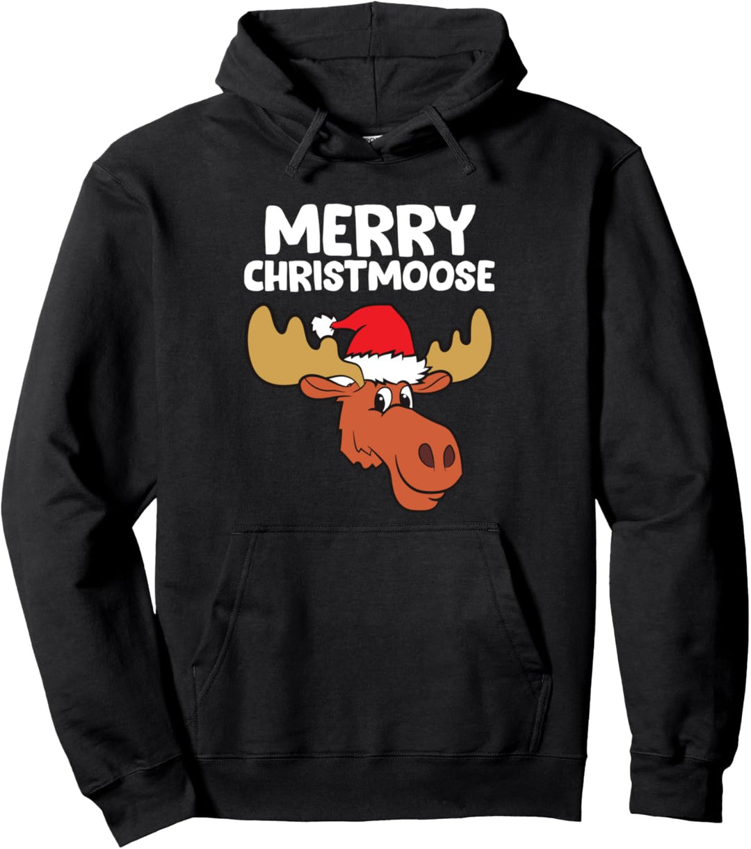 Elch Weihnachtsmütze Elch Merry Christmoose Merry Christmas Pullover Hoodie