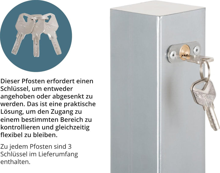 Stagecaptain PPP-70 SR Parkpfosten - Stabile Parkplatzsperre aus Stahl - Galvanisiert und pulverbesc