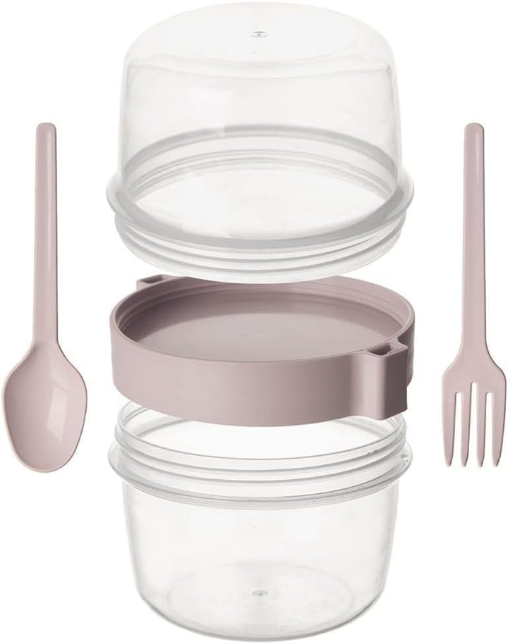orion group Joghurtbecher mit Löffel und Schale Joghurtbehälter Müslibecher To Go 370 ml