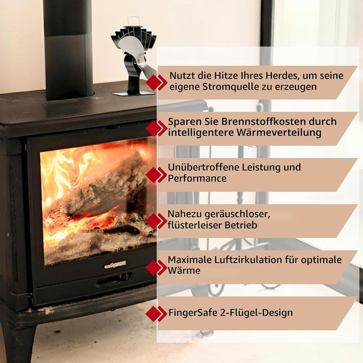 Ecofan UltrAir, 810CAKBX Classic Styled, hitzebetriebener Holzofenventilator, 125 CFM, Nickel, mittl
