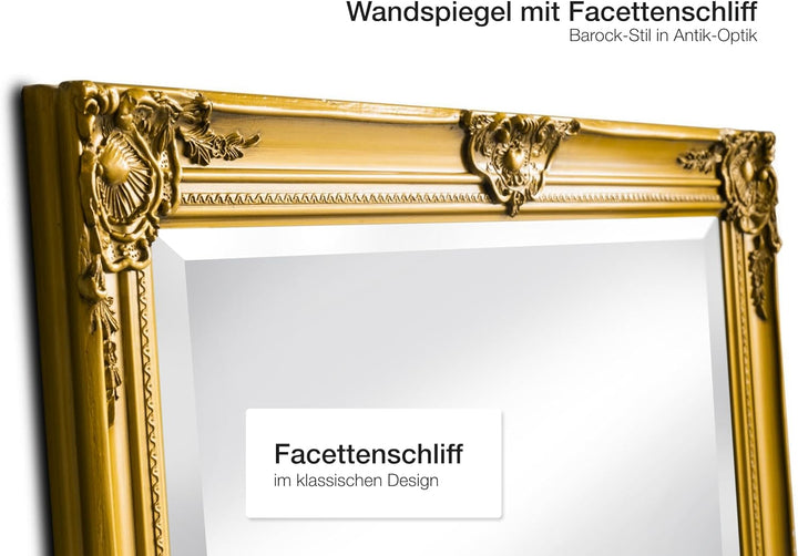 Wholesaler GmbH LC Home Wandspiegel Barock Gold ca. 180 x 80 cm Antik-Stil m. Facettenschliff XL Gan