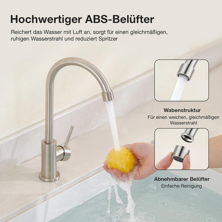 Faustina Kaltwasserhahn Küche, Wasserhahn Armatur Küche nur Kaltwasser, Küchenarmatur Spültischarmat