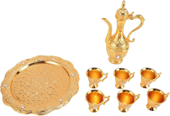 Focket Türkisches Kaffee-Set, Vintage-Stil, Rostfreie Zinklegierung, Türkisches Tee-Set, Kaffeekanne