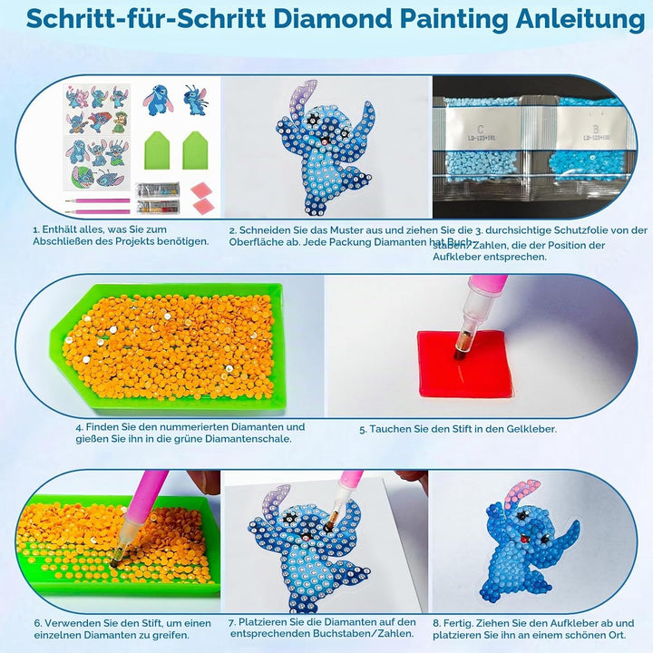 COQOYO Diamond Painting Kinder Sticker Set, 27pcs 5D Diamantmalerei Bilder, Cartoon Mini Diamant Mos