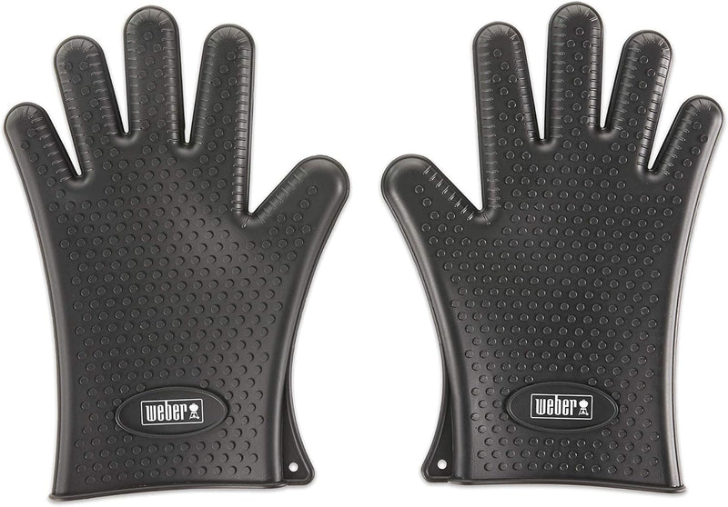 Weber 7017 Silicone Grilling Gloves, Black Einzelbett, Einzelbett