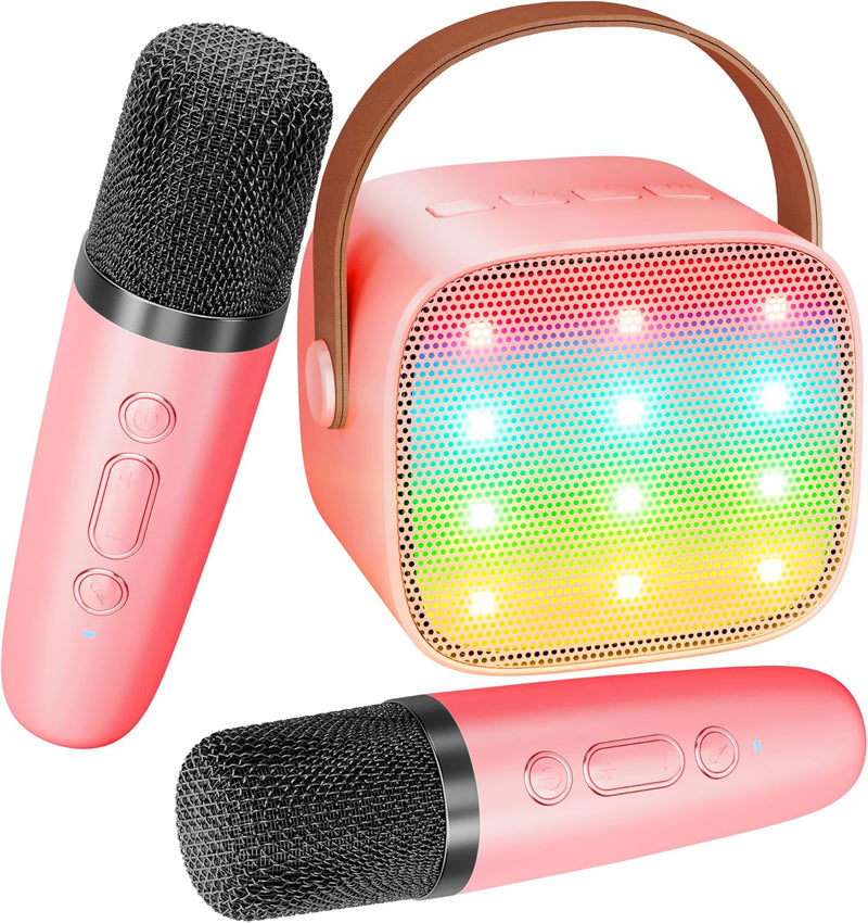 BONAOK Mikrofon Karaoke Spielzeug 2 Mikrofon, Bluetooth Karaokemaschinen für Kinder Erwachsene, Trag