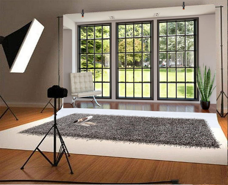 Renaiss 3x2m Moderne Villa Hintergrund Französisches Fenster Sofa Pflanze Fotografie Hintergrund Woh