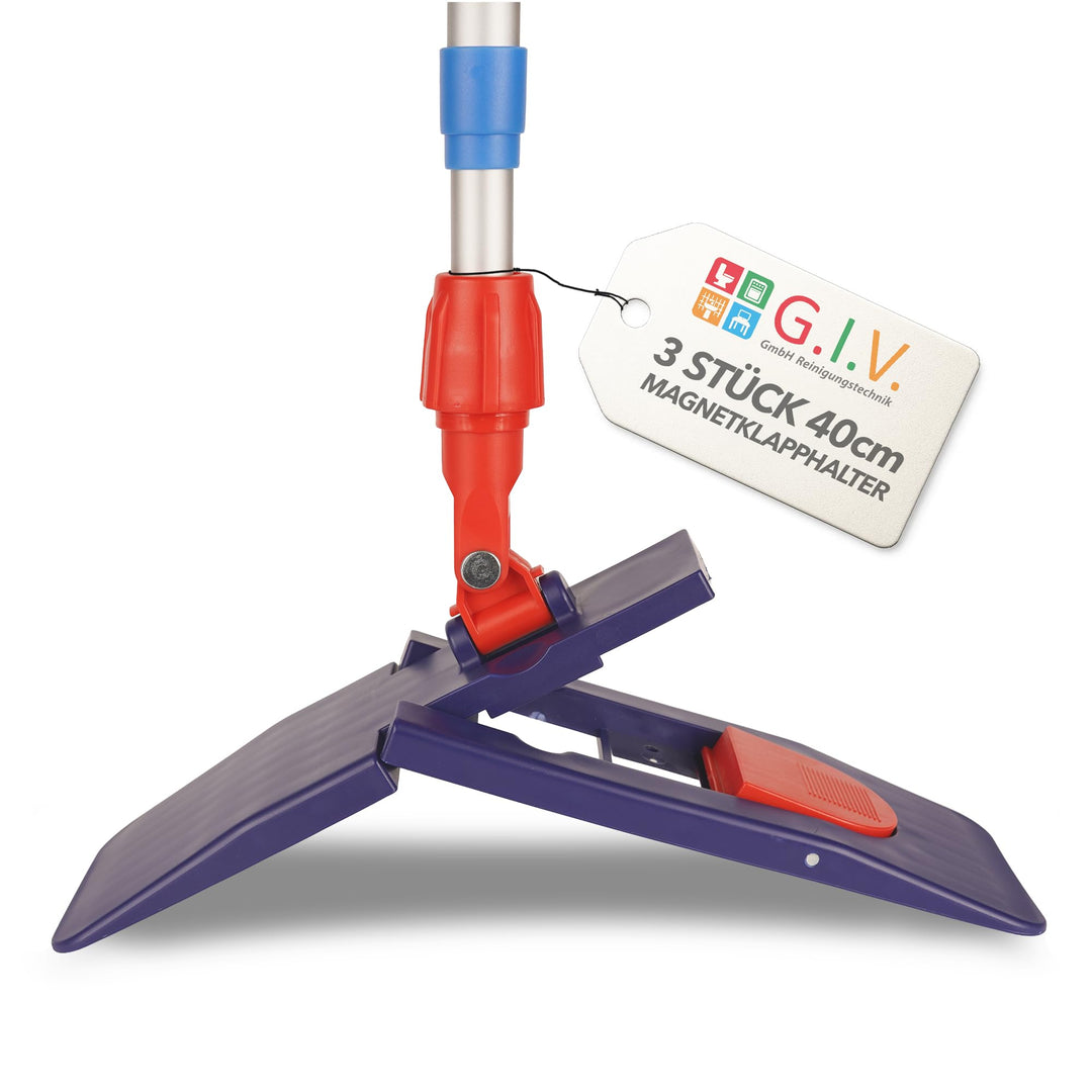 G.I.V. 3X Profi Magnet Klapphalter 40cm, dunkelblau mit Trittmechanik & Magnetverschluss - für Tasch