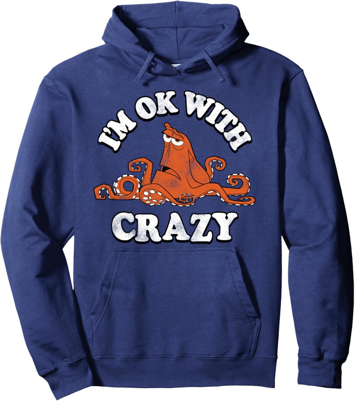 Disney Pixar Finding Dory Hank Okay With Crazy Text Pullover Hoodie