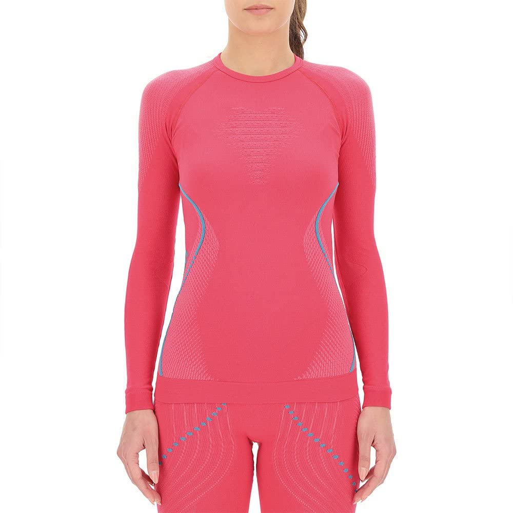 UYN Damen Evolutyon Langarmshirt, Strawberry/Pink/Turquoise, XS