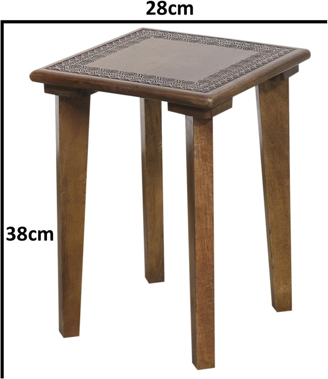 MARRAKESCH Beistelltisch Nachttisch aus Holz | Tisch Hocker Astus Eckig als Orientalische Dekoration