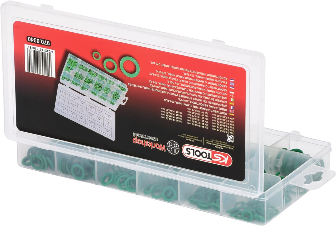 KS Tools 970.0340 Sortiment O-Ringe für Klima, HNBR, 270-tlg.
