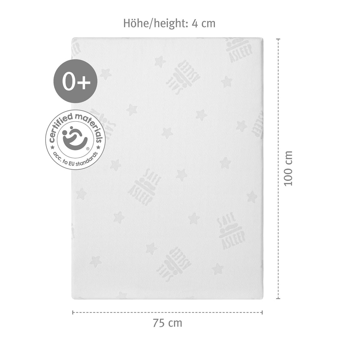 roba Laufgittermatratze 75 x 100 cm - Safe Asleep - Matratze für Laufgitter/Laufstall 4 eckig - Lauf