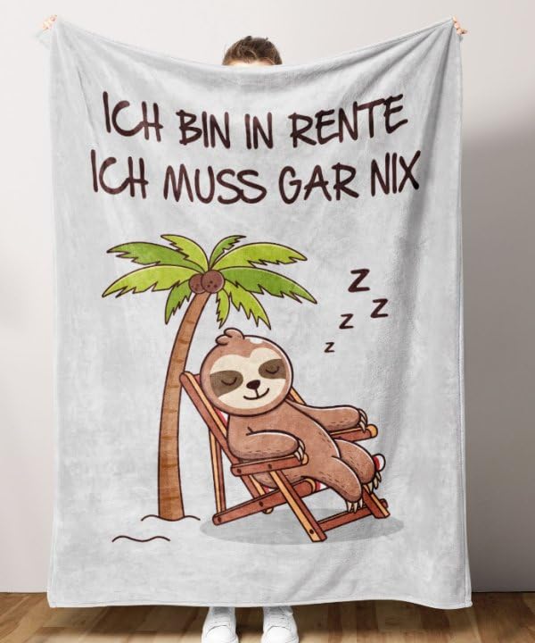 Lustiges Oma und Opa Geschenk zum Ruhestand, Renteneintritt Geschenk Frau und Männer, Kuscheldecke,