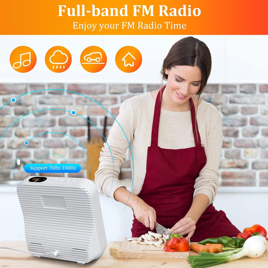 KOVCDVI CD Player mit Radio CD Player Bluetooth 5.1 mit 5W Dual Lautsprecher Wiedergabeleuchte Fernb